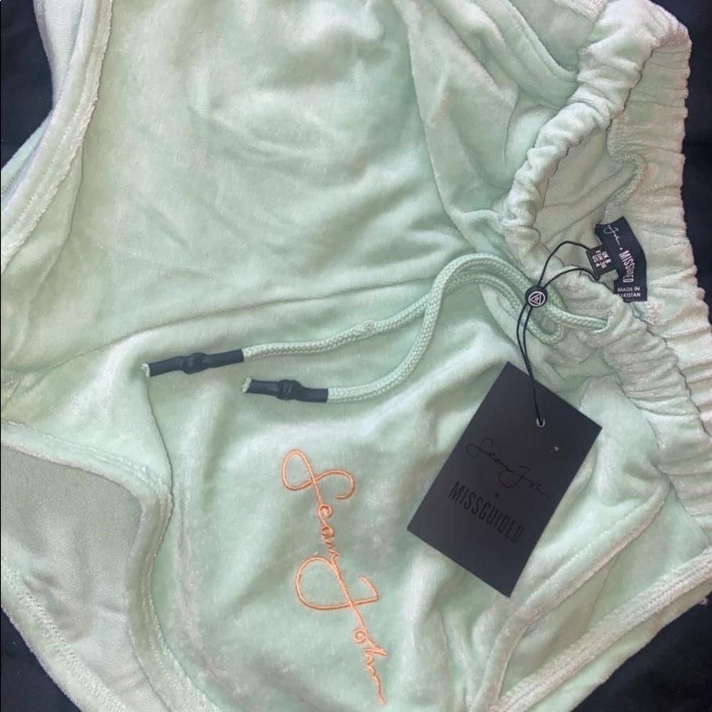 Missguided Sean John Mint Green Velour Shorts💕